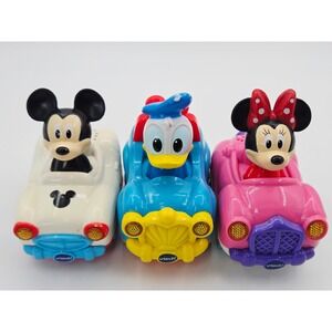 VTech Go! Go! Smart Wheels Disney Mickey Minnie Donald Duck 3 Car Toy Set